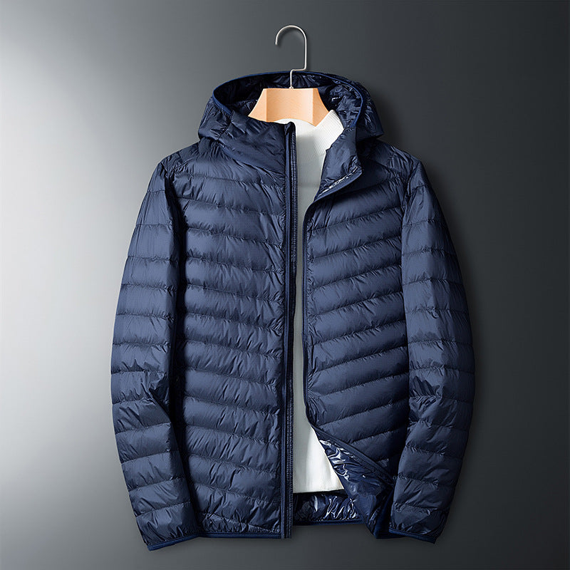 Lightweight white duck down jacket