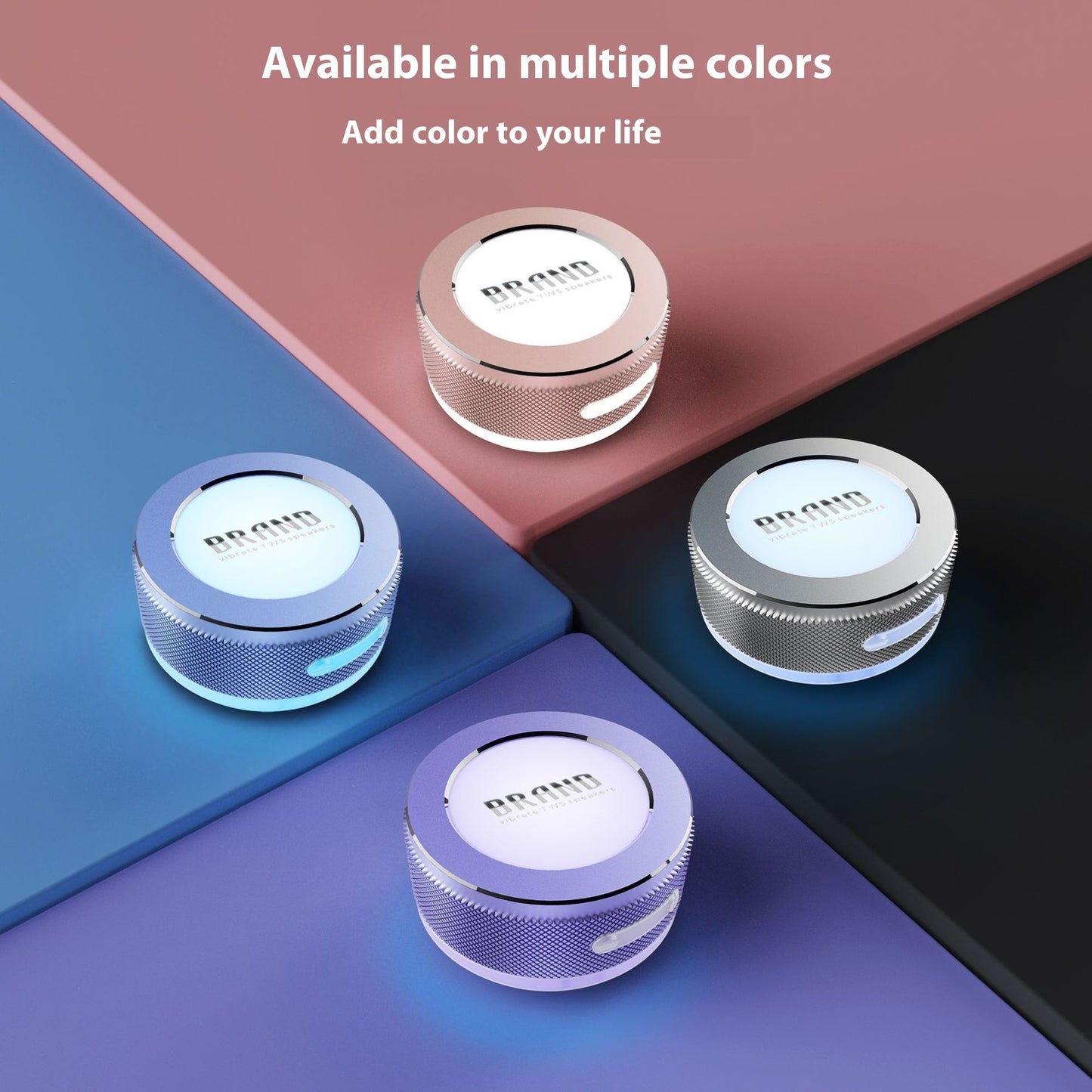 Small Wireless Bone Conduction Speakers Bluetooth Vibration Speaker With Color LED Light c