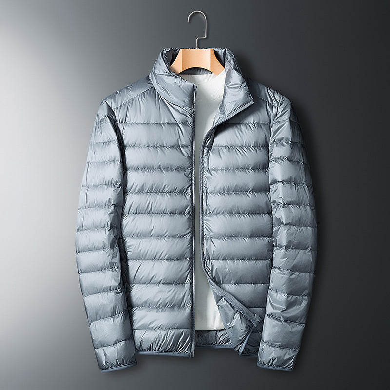 Lightweight white duck down jacket