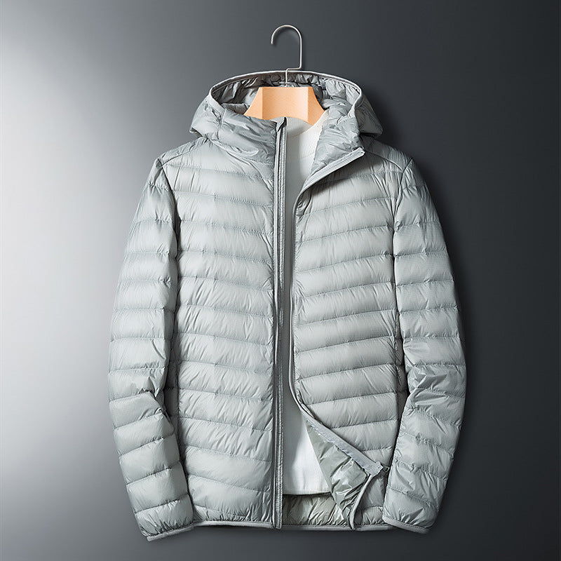 Lightweight white duck down jacket